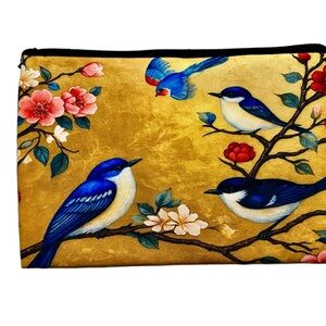 Sanrio Japanese Floral & Bird Design Bag. Zipper Closure: New.